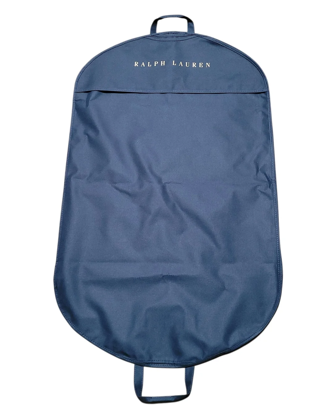 Ralph Lauren Garment Bag Empty Travel Storage Canvas Blue Gold Spell Out Logo